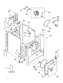 Cabinet Parts parts for Kenmore Dryer 110.64102301 (11064102301, 110 64102301) from AppliancePartsPros.com