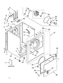 Cabinet Parts parts for Kenmore Dryer 110.64202201 (11064202201, 110 64202201) from AppliancePartsPros.com