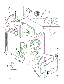 Cabinet Parts parts for Kenmore Dryer 110.64212201 (11064212201, 110 64212201) from AppliancePartsPros.com