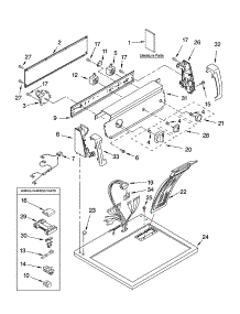Top And Console Parts parts for Kenmore Dryer 110.64832400 (11064832400, 110 64832400) from AppliancePartsPros.com