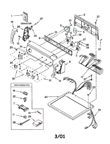 Top And Console parts for Kenmore Dryer 110.62942100 (11062942100, 110 62942100) from AppliancePartsPros.com