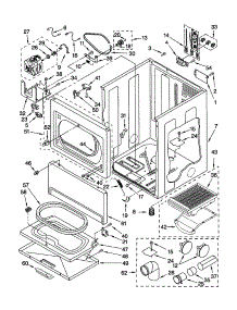Cabinet parts for Kenmore Dryer 110.62972100 (11062972100, 110 62972100) from AppliancePartsPros.com