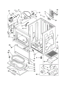 Cabinet parts for Kenmore Dryer 110.62972102 (11062972102, 110 62972102) from AppliancePartsPros.com