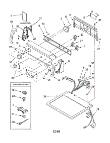 Top And Console parts for Kenmore Dryer 110.63014100 (11063014100, 110 63014100) from AppliancePartsPros.com