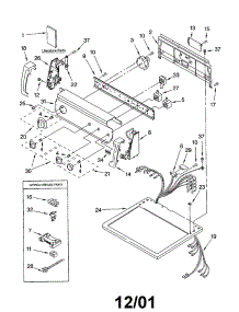 Top And Console parts for Kenmore Dryer 110.63036100 (11063036100, 110 63036100) from AppliancePartsPros.com