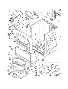 Cabinet parts for Kenmore Dryer 110.63036101 (11063036101, 110 63036101) from AppliancePartsPros.com