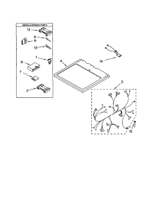 Dryer Top parts for Kenmore Dryer 110.63042101 (11063042101, 110 63042101) from AppliancePartsPros.com