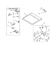 Dryer Top parts for Kenmore Dryer 110.63042102 (11063042102, 110 63042102) from AppliancePartsPros.com