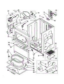 Cabinet parts for Kenmore Dryer 110.63052101 (11063052101, 110 63052101) from AppliancePartsPros.com