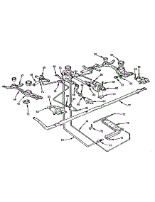 Burner Section parts for Kenmore Range 103.293000 (103293000, 103 293000) from AppliancePartsPros.com
