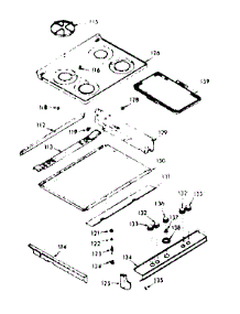 Main Top Section parts for Kenmore Range 103.7297320 (1037297320, 103 7297320) from AppliancePartsPros.com