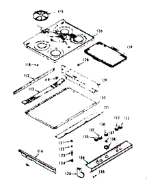Main Top Section parts for Kenmore Range 103.7297321 (1037297321, 103 7297321) from AppliancePartsPros.com
