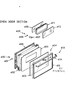 Oven Door Section parts for Kenmore Range 103.7297412 (1037297412, 103 7297412) from AppliancePartsPros.com