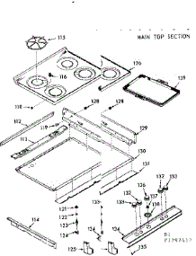 Main Top Section parts for Kenmore Range 103.7297442 (1037297442, 103 7297442) from AppliancePartsPros.com