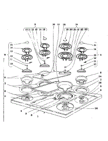 Cook Top Section parts for Kenmore Range 101.935590 (101935590, 101 935590) from AppliancePartsPros.com