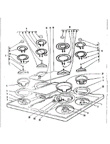 Cook Top Section parts for Kenmore Range 101.935600 (101935600, 101 935600) from AppliancePartsPros.com