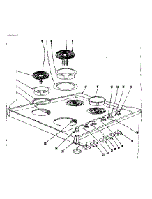 Cook Top Section parts for Kenmore Range 101.9366500 (1019366500, 101 9366500) from AppliancePartsPros.com