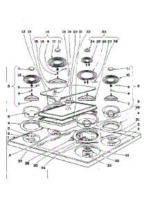 Cook Top Section parts for Kenmore Range 101.937590 (101937590, 101 937590) from AppliancePartsPros.com