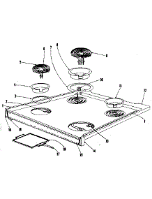 Cooktop Section parts for Kenmore Range 101.9686641 (1019686641, 101 9686641) from AppliancePartsPros.com