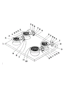 Cooktop parts for Kenmore Range 101.969585 (101969585, 101 969585) from AppliancePartsPros.com
