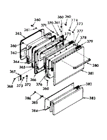 Oven Door Section parts for Kenmore Range 103.7397000 (1037397000, 103 7397000) from AppliancePartsPros.com
