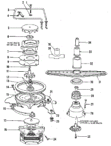 Motor, Heater, And Spray Arm parts for Kenmore Dishwasher 587.1419081 (5871419081, 587 1419081) from AppliancePartsPros.com