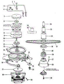 Motor, Heater, And Spray Arm parts for Kenmore Dishwasher 587.1419580 (5871419580, 587 1419580) from AppliancePartsPros.com