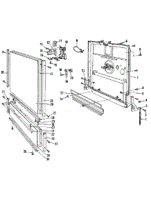 Door parts for Kenmore Dishwasher 587.1419581 (5871419581, 587 1419581) from AppliancePartsPros.com