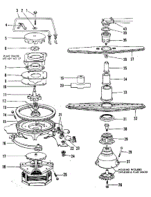 Motor, Heater, And Spray Arm parts for Kenmore Dishwasher 587.1429080 (5871429080, 587 1429080) from AppliancePartsPros.com