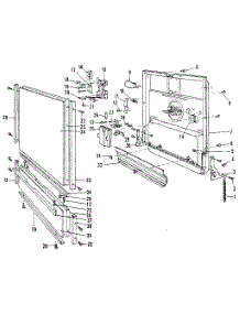 Door parts for Kenmore Dishwasher 587.1429580 (5871429580, 587 1429580) from AppliancePartsPros.com