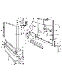 Door parts for Kenmore Dishwasher 587.1429581 (5871429581, 587 1429581) from AppliancePartsPros.com