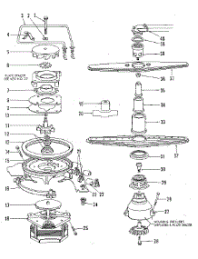 Motor, Heater And Spray Arm Details parts for Kenmore Dishwasher 587.1429582 (5871429582, 587 1429582) from AppliancePartsPros.com