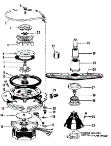 Motor, Heater & Spray Arm Details parts for Kenmore Dishwasher 587.1430590 (5871430590, 587 1430590) from AppliancePartsPros.com