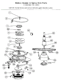 Motor, Heater, And Spray Arm Details parts for Kenmore Dishwasher 587.1430591 (5871430591, 587 1430591) from AppliancePartsPros.com