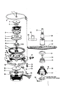Motor, Heater, And Spray Arm Details parts for Kenmore Dishwasher 587.1436081 (5871436081, 587 1436081) from AppliancePartsPros.com