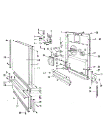 Door parts for Kenmore Dishwasher 587.1438080 (5871438080, 587 1438080) from AppliancePartsPros.com