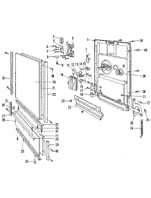 Door parts for Kenmore Dishwasher 587.1438081 (5871438081, 587 1438081) from AppliancePartsPros.com