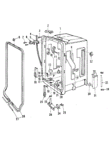 Tub parts for Kenmore Dishwasher 587.1438580 (5871438580, 587 1438580) from AppliancePartsPros.com