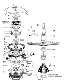 Motor, Heater, And Spray Arm parts for Kenmore Dishwasher 587.1438580 (5871438580, 587 1438580) from AppliancePartsPros.com