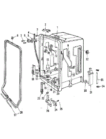 Tub parts for Kenmore Dishwasher 587.1438581 (5871438581, 587 1438581) from AppliancePartsPros.com