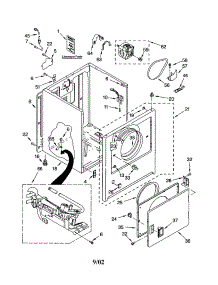 Cabinet parts for Kenmore Dryer 110.72884101 (11072884101, 110 72884101) from AppliancePartsPros.com