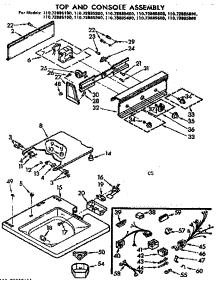 Top And Console Assembly parts for Kenmore Washer 110.72885100 (11072885100, 110 72885100) from AppliancePartsPros.com