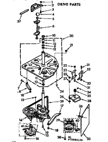 Drive Parts parts for Kenmore Washer 110.72885220 (11072885220, 110 72885220) from AppliancePartsPros.com