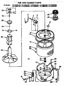 Tub And Basket Parts parts for Kenmore Washer 110.72885620 (11072885620, 110 72885620) from AppliancePartsPros.com