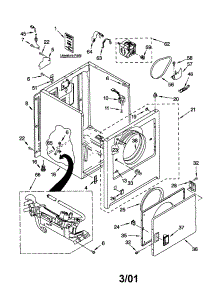 Cabinet parts for Kenmore Dryer 110.72886100 (11072886100, 110 72886100) from AppliancePartsPros.com