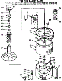 Tub And Basket Parts parts for Kenmore Washer 110.72891210 (11072891210, 110 72891210) from AppliancePartsPros.com