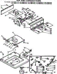 Top And Console Parts parts for Kenmore Washer 110.72891210 (11072891210, 110 72891210) from AppliancePartsPros.com