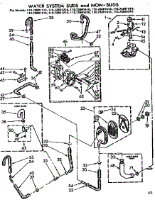Water System Suds And Non-Suds parts for Kenmore Washer 110.72891810 (11072891810, 110 72891810) from AppliancePartsPros.com