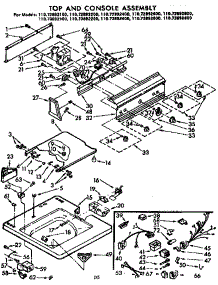 Top And Console Assembly parts for Kenmore Washer 110.72892800 (11072892800, 110 72892800) from AppliancePartsPros.com