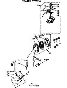Water System parts for Kenmore Washer 110.72894100 (11072894100, 110 72894100) from AppliancePartsPros.com